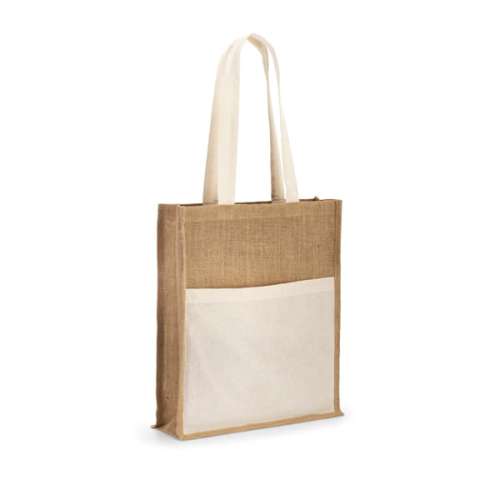 Przejdź do produktu BRAGA. Jutowa torba(240 g/m²) z kieszenią ze 100% bawełny (140 gm²) 92823