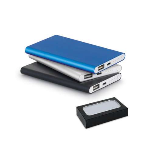 Przejdź do produktu MARCET. Power bank slim 4'000 mAh z ABS z recyklingu (70% rABS) i aluminium z recyklingu (30% rAL) 97344