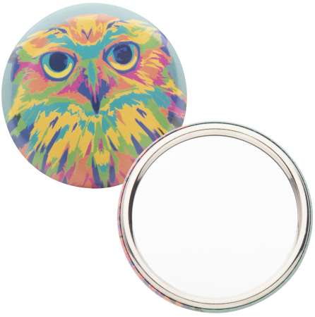 Przypinki reklamowe z nadrukiem BeautyBadge srebrne AP718221
