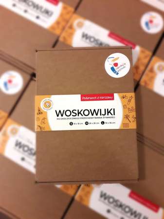 Woskowijki reklamowe z logo - ekologiczna woskowijka do żywności M+L