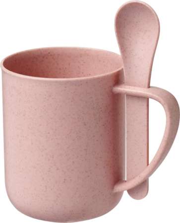 Kubki z nadrukami Rye ze słomy pszenicznej z łyżką  420 ml 10064623