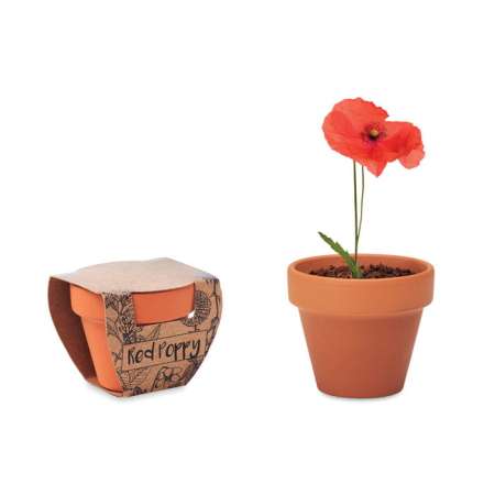 Doniczki reklamowe z nadrukiem RED POPPY MO6148-40