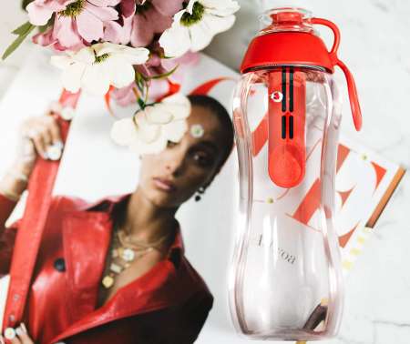 Butelki dafi bidony - czerwona 0,3l plus filtr
