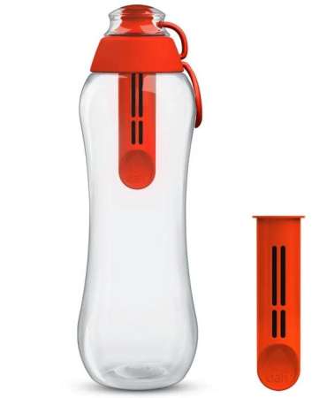 Butelki dafi bidony - czerwona 0,7l plus 2 filtry