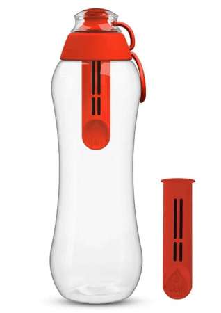 Butelki dafi bidony - czerwone 0,5l plus 2 filtry