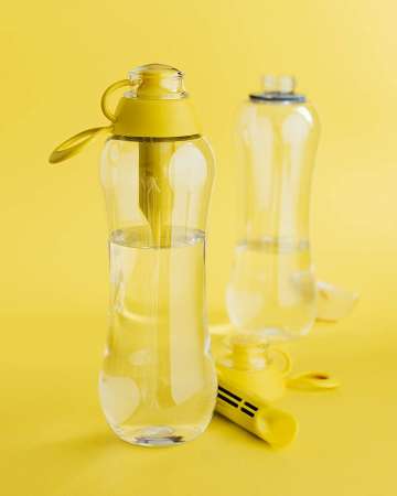 Butelki dafi bidony - żółty 0,5l plus 2 filtry