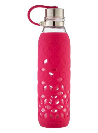 Szklana butelka na wodę z silikonową osłoną Contigo Purity 590ml - Verry Berry 2095681