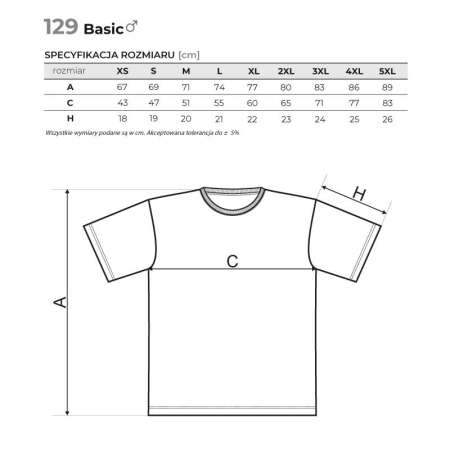 Męska koszulka krótki rękaw Adler Basic 129 chabrowy XL