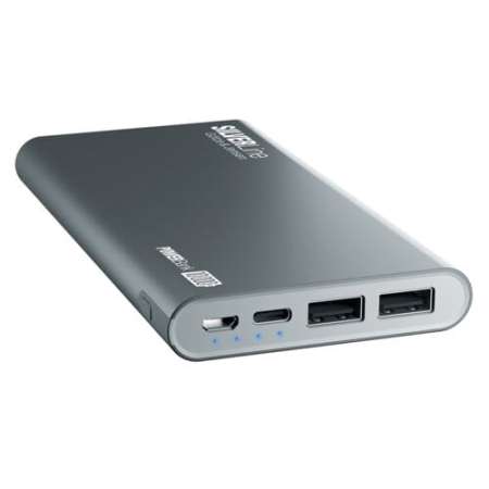 Powerbank GÖTZE & JENSEN Silver Line PZMI11G Szary 10000mAh 2xUSB USB-C - nagrody jubileuszowe