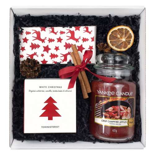 Przejdź do produktu Box 5 - prezent firmowy na Święta (czekolada z orzechami, herbata Teminsteriet, świeca Yankee Candle)