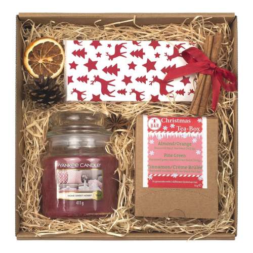 Przejdź do produktu Box 13 - prezent świateczny dla klienta i pracownika (czekolada z orzechami, świeca Yankee Candle, herbata Mount Everest Tea)