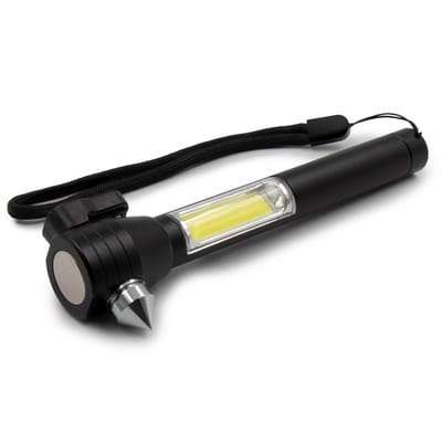 Przejdź do produktu Latarka bezpieczeństwa 1 LED COB, przecinak do pasów, młotek bezpieczeństwa | Flint V0925-03