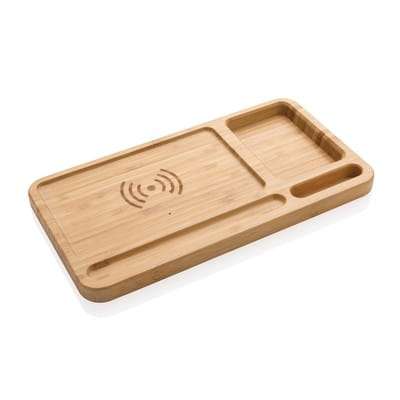 Przejdź do produktu Bambusowe ładowarki bezprzewodowe 10W, organizer na biurko P308.399