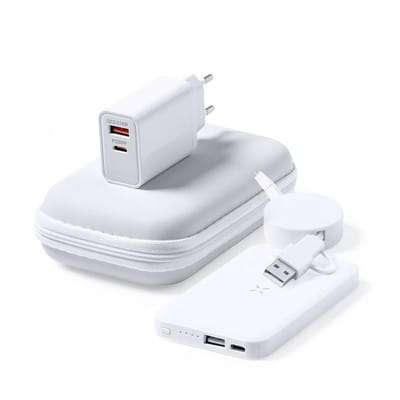 Przejdź do produktu Zestawy podróżne do ładowania, Bezprzewodowe Power bankii 4000 mAh, Ładowarki bezprzewodowe 5W, zwijany Kable do ładowania i synchronizacji, ładowarka ścienna V0026-02