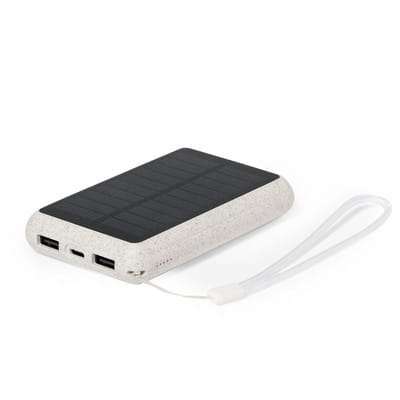 Przejdź do produktu Power bank 5000 mAh ze słomy pszenicznej, ładowarka słoneczna V1353-00