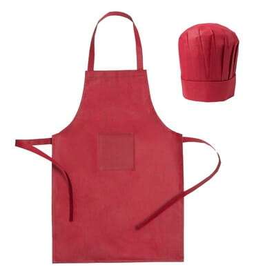 Przejdź do produktu Zestaw małego kucharza, fartuch kuchenny i czapka kucharska, rozmiar dziecięcy V9542-05