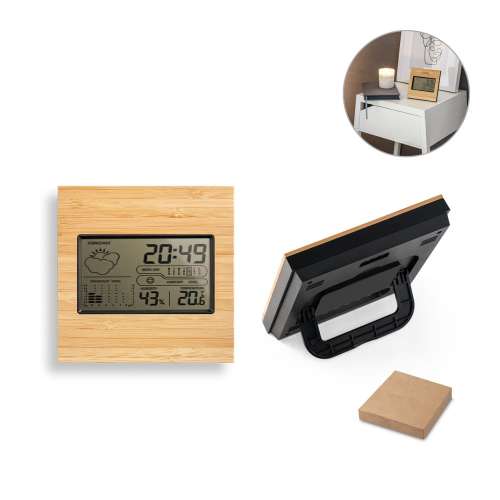Przejdź do produktu BROMLEY. Biurkowa stacja pogodowa z ekranem LCD z ABS i bambusa 97099