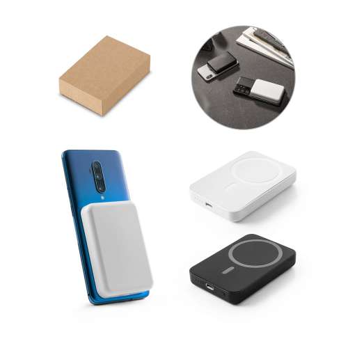 Przejdź do produktu AMPERE 5. Magnetyczny power bank 5 000 mAh z superszybką ładowarką bezprzewodową 15 W wykonany w ABS pochodzącego z recyklingu (100% rABS) 97166