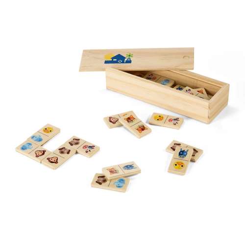 Przejdź do produktu DOMIN. Drewniana gra domino dla dzieci z 28 figurami zwierząt 98074