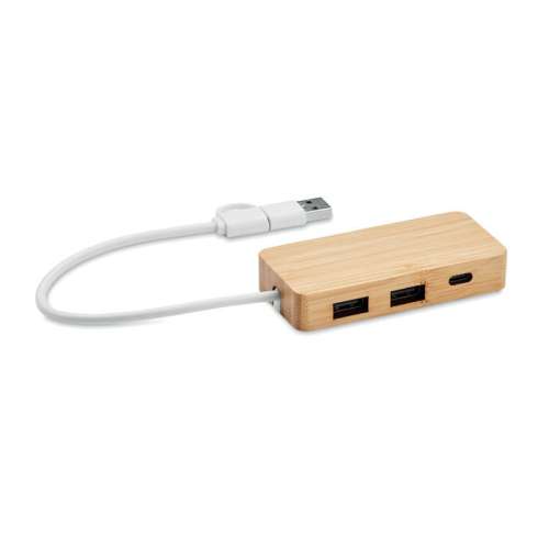 Przejdź do produktu 3-portowy bambusowy hub USB HUBBAM MO2143-40