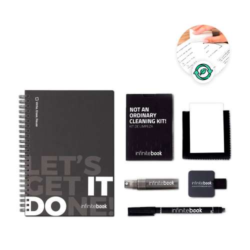 Przejdź do produktu STARTER KIT INFINITEBOOK. Zestaw „Infinitebook” w twardej oprawie, 1 zestaw do czyszczenia, 1 marker i 1 uchwyt na długopis 33211