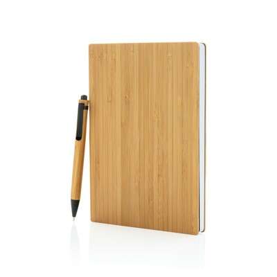 Przejdź do produktu Bambusowy notatnik A5 z bambusowym długopisem P772.159