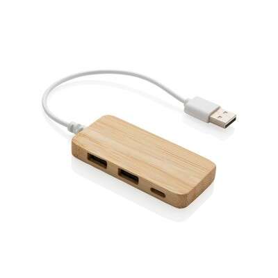 Przejdź do produktu Bambusowy hub USB 2.0 z USB typu C P308.739
