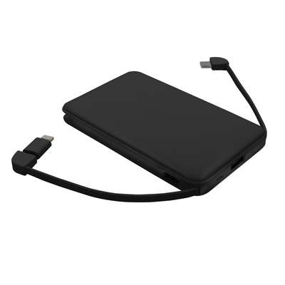 Przejdź do produktu Power bank 5000 mAh ze zintegrowanymi kablami, adapter w komplecie | Presley V0905-03
