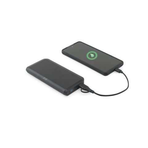 Przejdź do produktu BECKER 10. Power bank o pojemności 10 000 mAh wykonany z ABS pochodzącego z recyklingu (100% rABS) z superszybką ładowarką bezprzewodową o mocy 15 W 97214