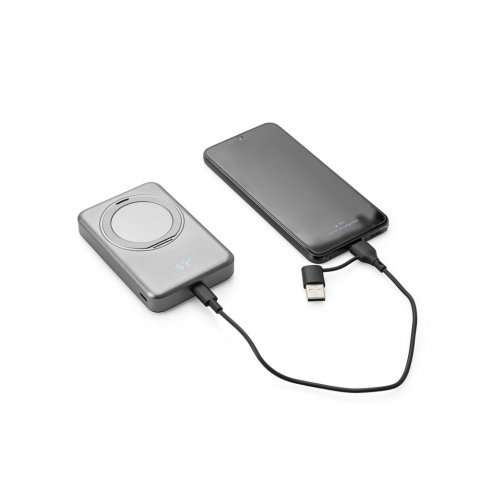 Przejdź do produktu WARSHEL 10. Magnetyczny power bank 10 000 mAh z superszybką ładowarką bezprzewodową 15 W z recyklingowanego ABS (100% rABS) z podstawką 97143