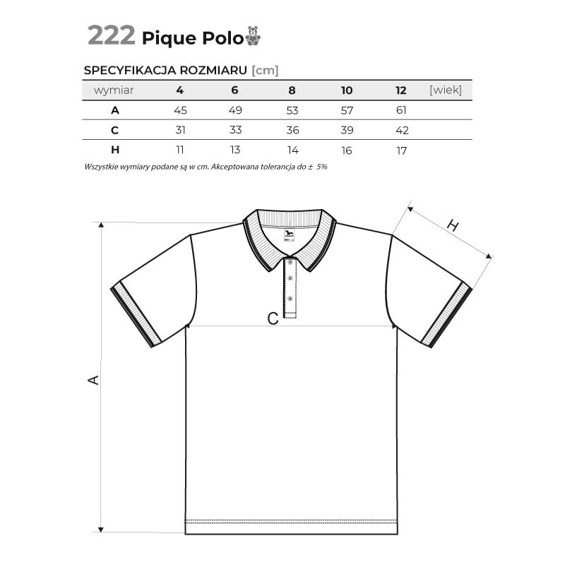 Dziecięce koszulki polo Adler Polo Pique 222 biały 146 cm