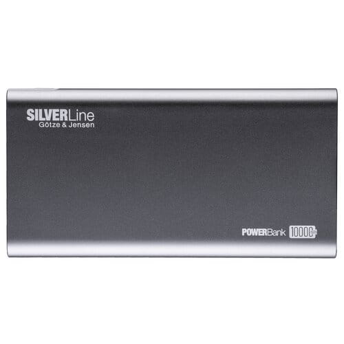 Powerbank GÖTZE & JENSEN Silver Line PZMI11G Szary 10000mAh 2xUSB USB-C - nagrody jubileuszowe